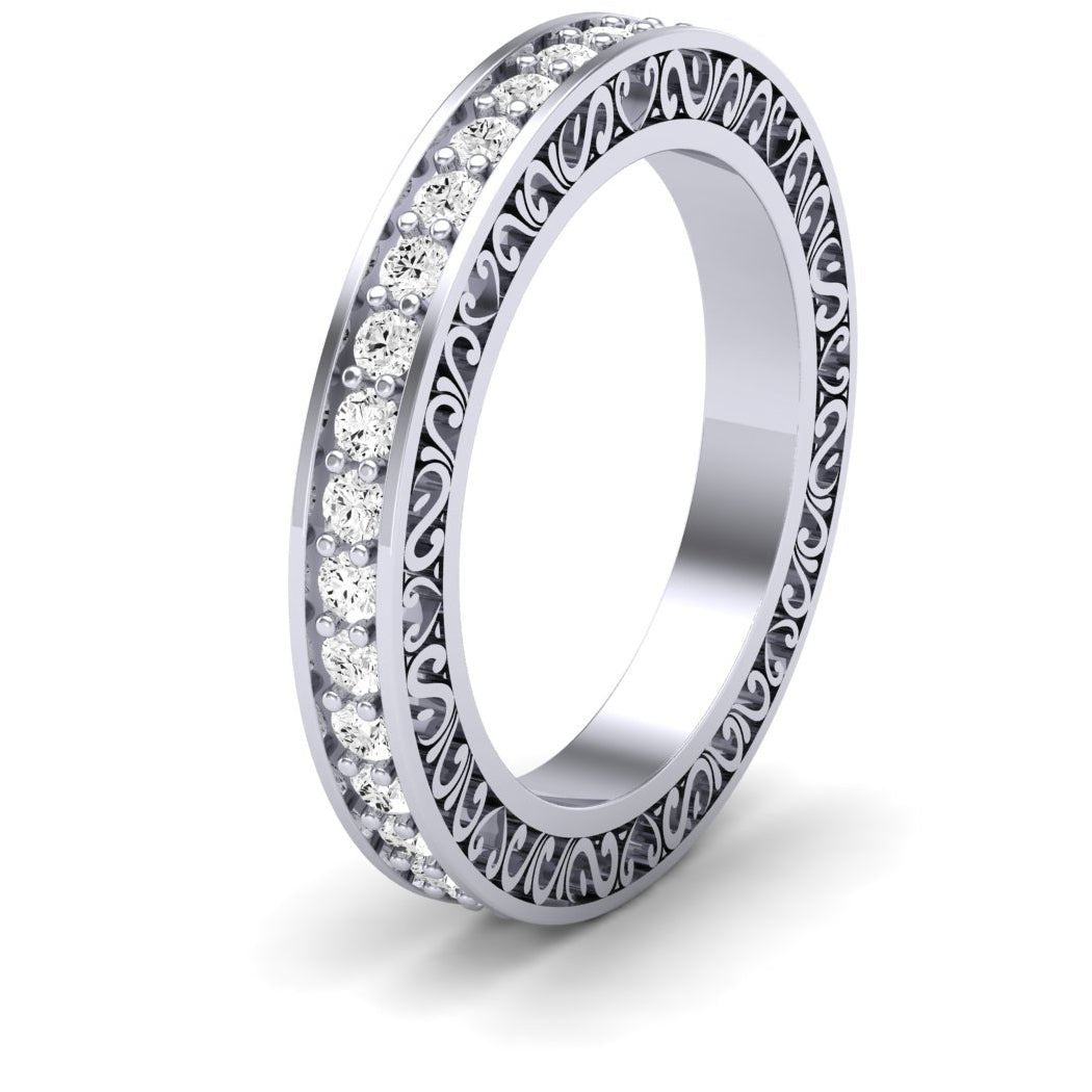 Jane Round Cut Moissanite Eternity Band whitegold