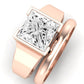 Jasmine Diamond Matching Band Only (does Not Include Engagement Ring) For Ring With Princess Center rosegold