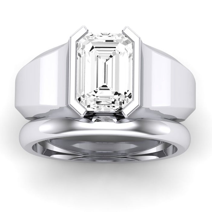 3.00 ct - Jasmine - Emerald Moissanite Bridal Set