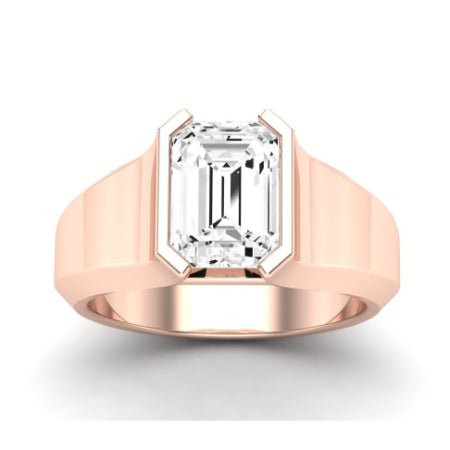 Jasmine Diamond Matching Band Only (does Not Include Engagement Ring) For Ring With Emerald Center rosegold