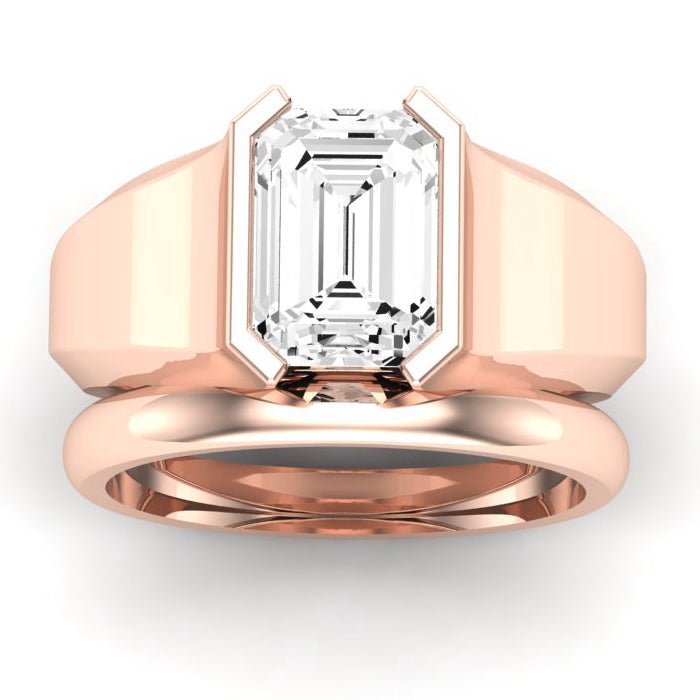 Jasmine Diamond Matching Band Only (does Not Include Engagement Ring) For Ring With Emerald Center rosegold