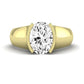 Jasmine Moissanite Matching Band Only (does Not Include Engagement Ring) For Ring With Oval Center yellowgold