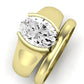 Jasmine Moissanite Matching Band Only (does Not Include Engagement Ring) For Ring With Oval Center yellowgold