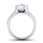 Jasmine Moissanite Matching Band Only (does Not Include Engagement Ring) For Ring With Oval Center whitegold