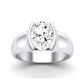 Jasmine Moissanite Matching Band Only (does Not Include Engagement Ring) For Ring With Oval Center whitegold