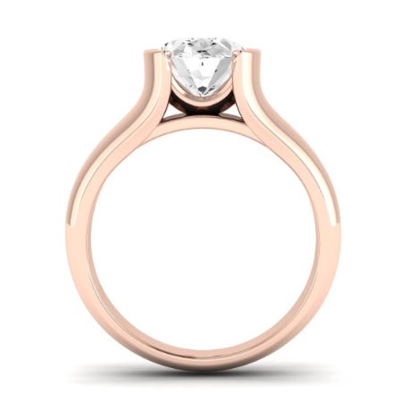 Jasmine Moissanite Matching Band Only (does Not Include Engagement Ring) For Ring With Oval Center rosegold