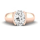 Jasmine Moissanite Matching Band Only (does Not Include Engagement Ring) For Ring With Oval Center rosegold