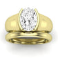 Jasmine Moissanite Matching Band Only (does Not Include Engagement Ring) For Ring With Oval Center yellowgold