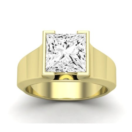 Jasmine Moissanite Matching Band Only (does Not Include Engagement Ring) For Ring With Princess Center yellowgold