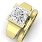 Jasmine Moissanite Matching Band Only (does Not Include Engagement Ring) For Ring With Princess Center yellowgold