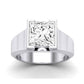 Jasmine Moissanite Matching Band Only (does Not Include Engagement Ring) For Ring With Princess Center whitegold