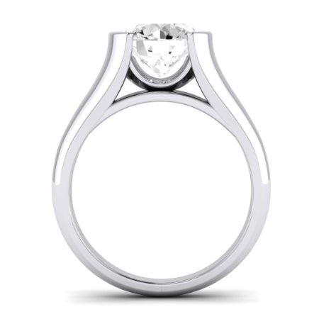 Jasmine Moissanite Matching Band Only (does Not Include Engagement Ring) For Ring With Round Center whitegold