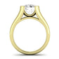 Jasmine Moissanite Matching Band Only (does Not Include Engagement Ring) For Ring With Round Center yellowgold