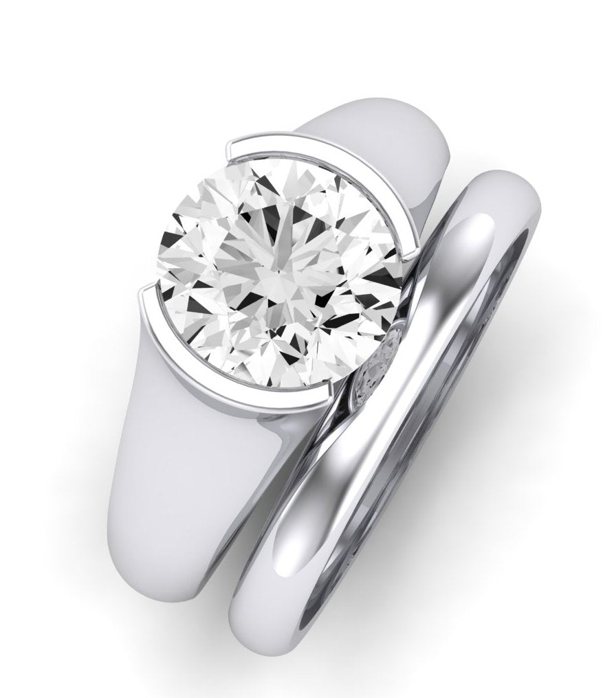 Jasmine Diamond Matching Band Only (does Not Include Engagement Ring) For Ring With Round Center whitegold