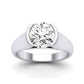 Jasmine Moissanite Matching Band Only (does Not Include Engagement Ring) For Ring With Round Center whitegold