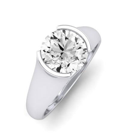 Jasmine Moissanite Matching Band Only (does Not Include Engagement Ring) For Ring With Round Center whitegold