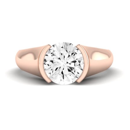 Jasmine Moissanite Matching Band Only (does Not Include Engagement Ring) For Ring With Round Center rosegold