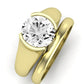 Jasmine Moissanite Matching Band Only (does Not Include Engagement Ring) For Ring With Round Center yellowgold