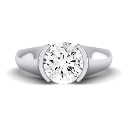 Jasmine Moissanite Matching Band Only (does Not Include Engagement Ring) For Ring With Round Center whitegold