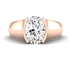 Jasmine Oval Moissanite Engagement Ring rosegold