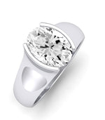 Jasmine Oval Moissanite Engagement Ring whitegold