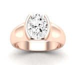 Jasmine Oval Moissanite Engagement Ring rosegold