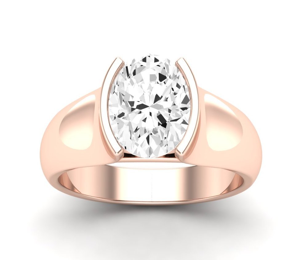 Jasmine Oval Moissanite Engagement Ring rosegold