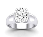 Jasmine Oval Moissanite Engagement Ring whitegold