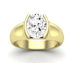 Jasmine Oval Moissanite Engagement Ring yellowgold