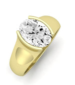 Jasmine Oval Moissanite Engagement Ring yellowgold