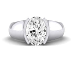 Jasmine Oval Moissanite Engagement Ring whitegold