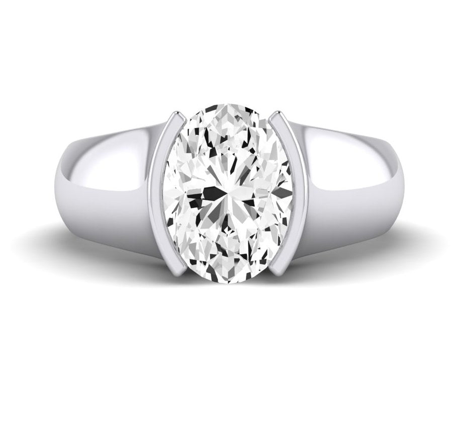 Jasmine Oval Moissanite Engagement Ring whitegold
