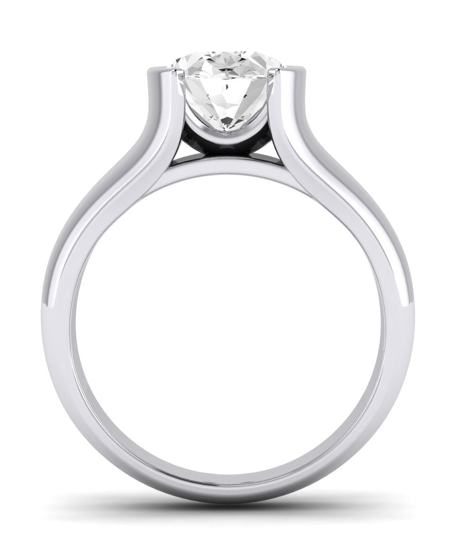 Jasmine Oval Moissanite Engagement Ring whitegold