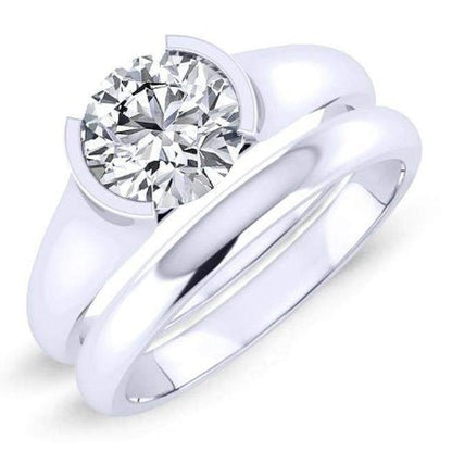 Jasmine Round Moissanite Bridal Set whitegold