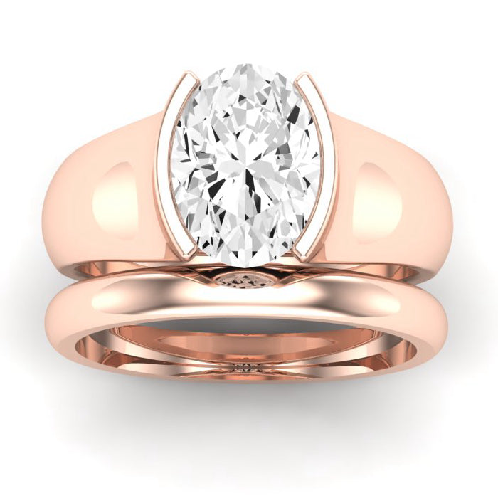 Jasmine Oval Diamond Bridal Set (Lab Grown Igi Cert) rosegold