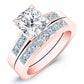 Jessamine Cushion Moissanite Bridal Set rosegold