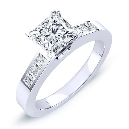 Jessamine Diamond Matching Band Only (engagement Ring Not Included) For Ring With Princess Center whitegold