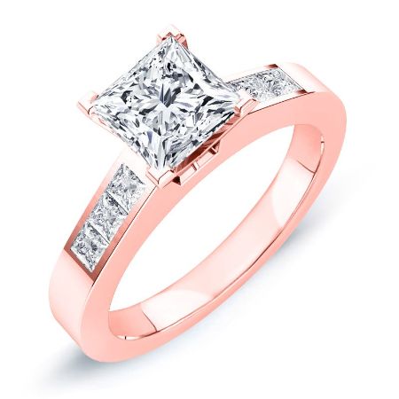 Jessamine Diamond Matching Band Only (engagement Ring Not Included) For Ring With Princess Center rosegold