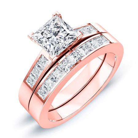 Jessamine Diamond Matching Band Only (engagement Ring Not Included) For Ring With Princess Center rosegold