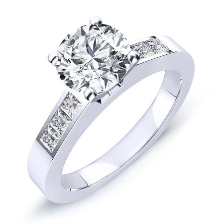 Jessamine Diamond Matching Band Only (engagement Ring Not Included) For Ring With Round Center whitegold