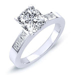 Jessamine Moissanite Matching Band Only (engagement Ring Not Included) For Ring With Cushion Center whitegold