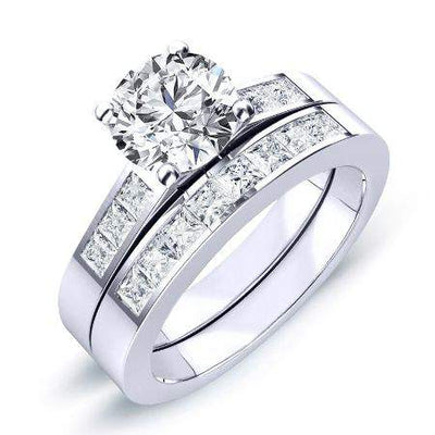 Jessamine Moissanite Matching Band Only (engagement Ring Not Included) For Ring With Round Center whitegold