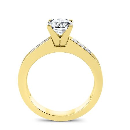 Jessamine Princess Moissanite Engagement Ring yellowgold