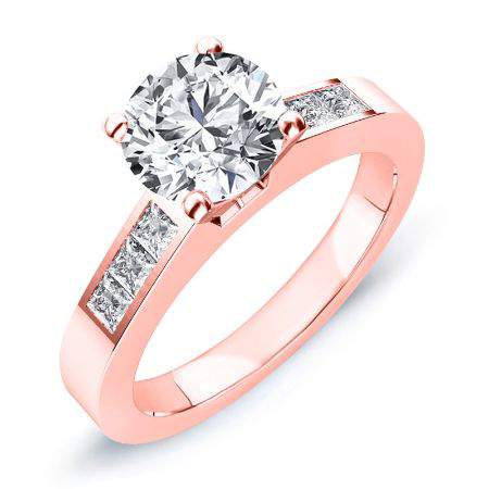 Jessamine Round Moissanite Engagement Ring rosegold