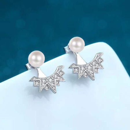 Joy Moissanite & Pearl Earrings whitegold