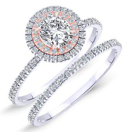 Juniper Cushion Moissanite Bridal Set whitegold