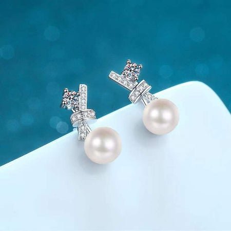 Kali Diamond & Pearl Earrings whitegold