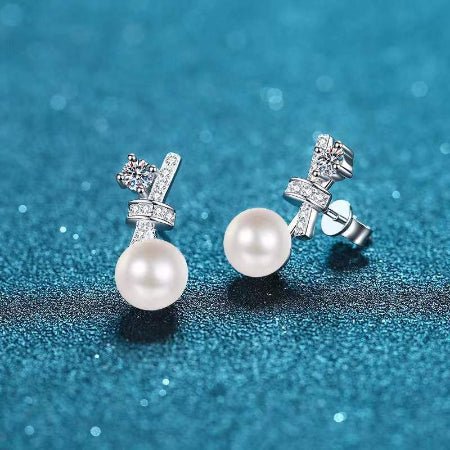 Kali Diamond & Pearl Earrings whitegold