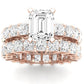 Kalina Emerald Moissanite Bridal Set rosegold