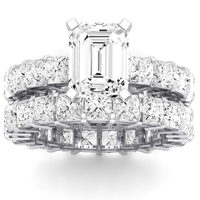 Kalina Emerald Moissanite Bridal Set whitegold